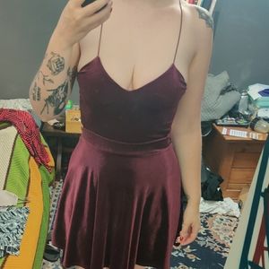 Velvet dress with Lace back